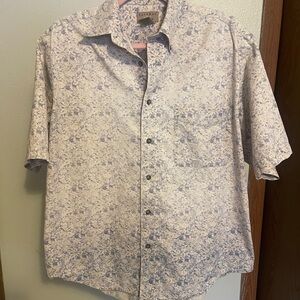 Natural Issue 100% Cotton Blue and White Men's Shirt- Medium